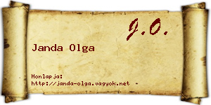 Janda Olga névjegykártya